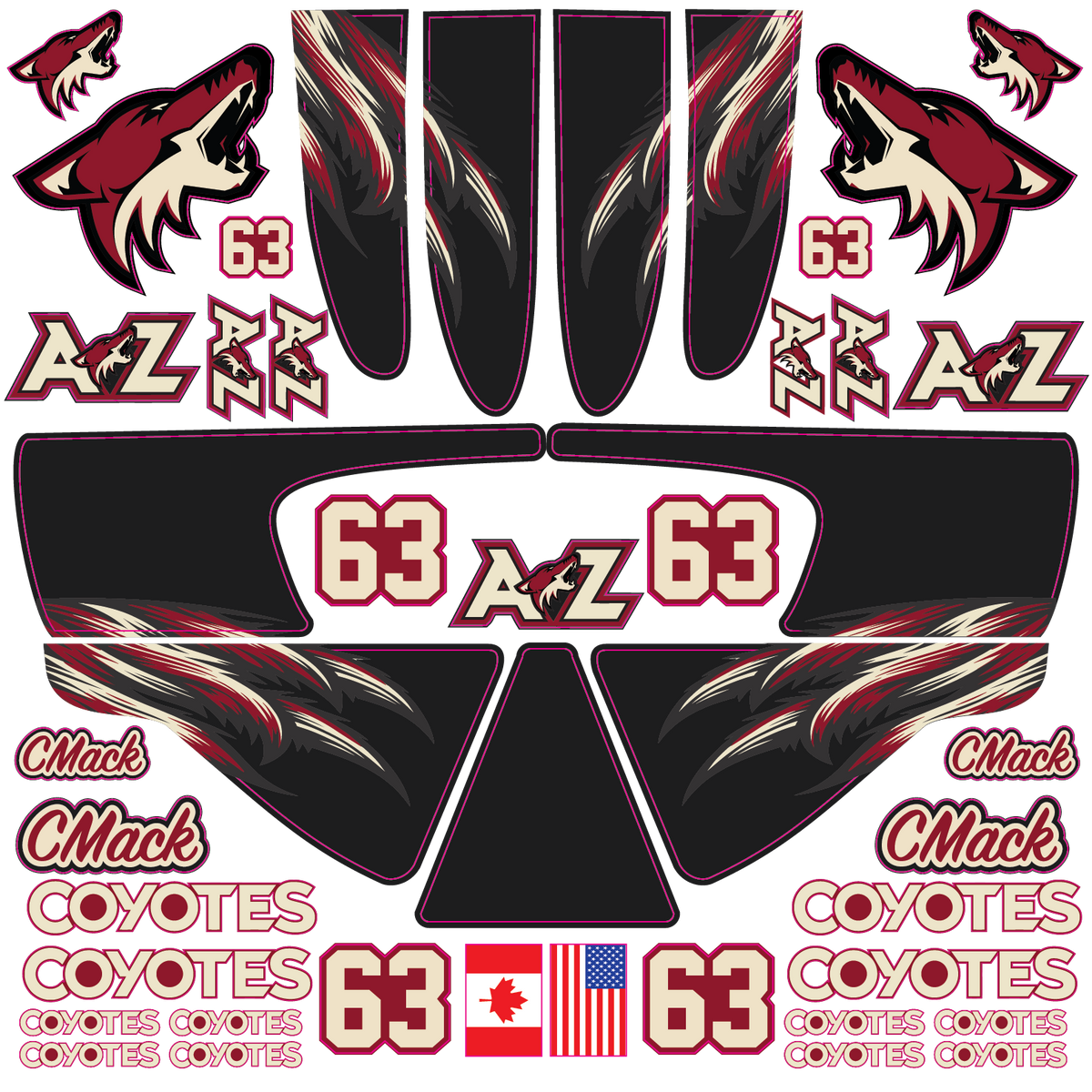 Shop ARIZONA JR COYOTES Custom Hockey Goalie Helmet Wrap Kit shop-arizona-jr-coyotes-custom-hockey-goalie-helmet-wrap-kit