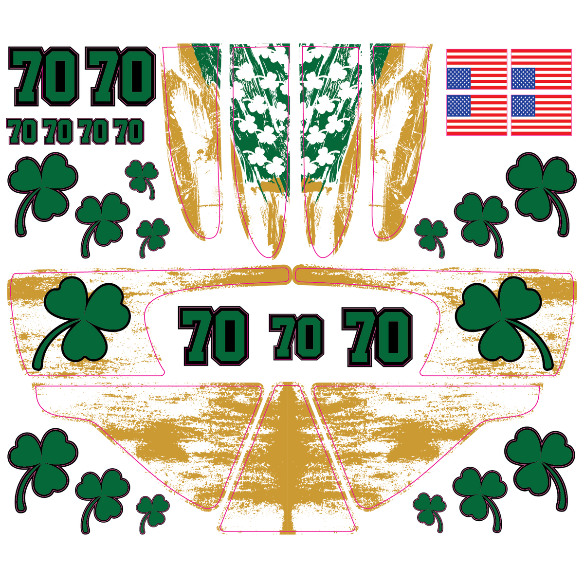 Shop SHAMROCKS Custom Hockey Goalie Helmet Wrap Kit BLADESHARK Sports