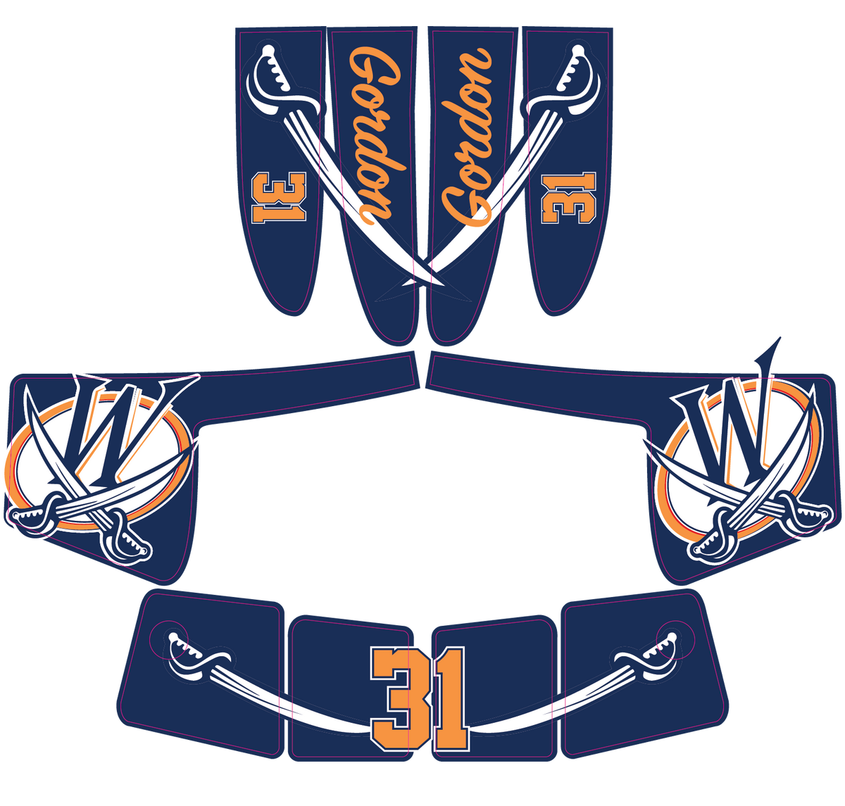 Shop WHEATFIELD BLADES Custom Hockey Goalie Helmet Wrap Kit BLADESHARK Sports