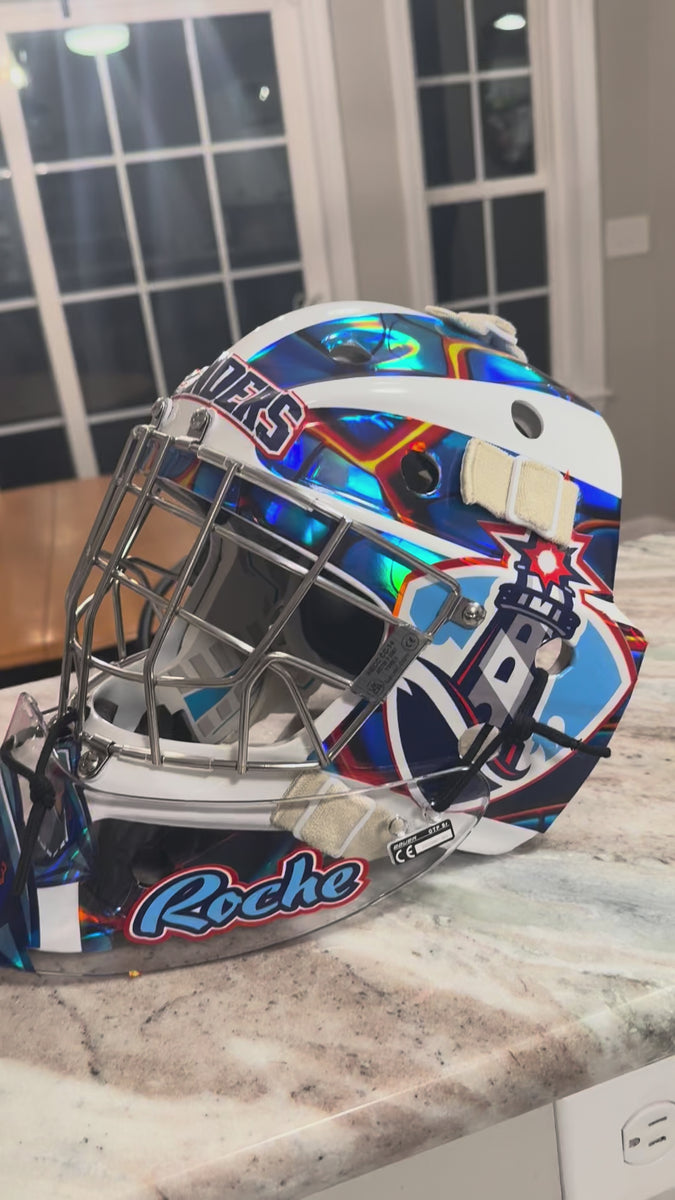 custom football helmet wraps Shop CCYHA BLUE JACKETS Hockey Goalie Wrap Kit| BLADESHARK Sports Daiwa Legalis LT Spinning Diamond Head State Monument Color:Current Blue / CUBL