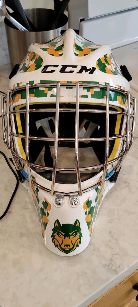 Shop COTTAGE GROVE WOLFPACK Custom Hockey Goalie Helmet Wrap Kit