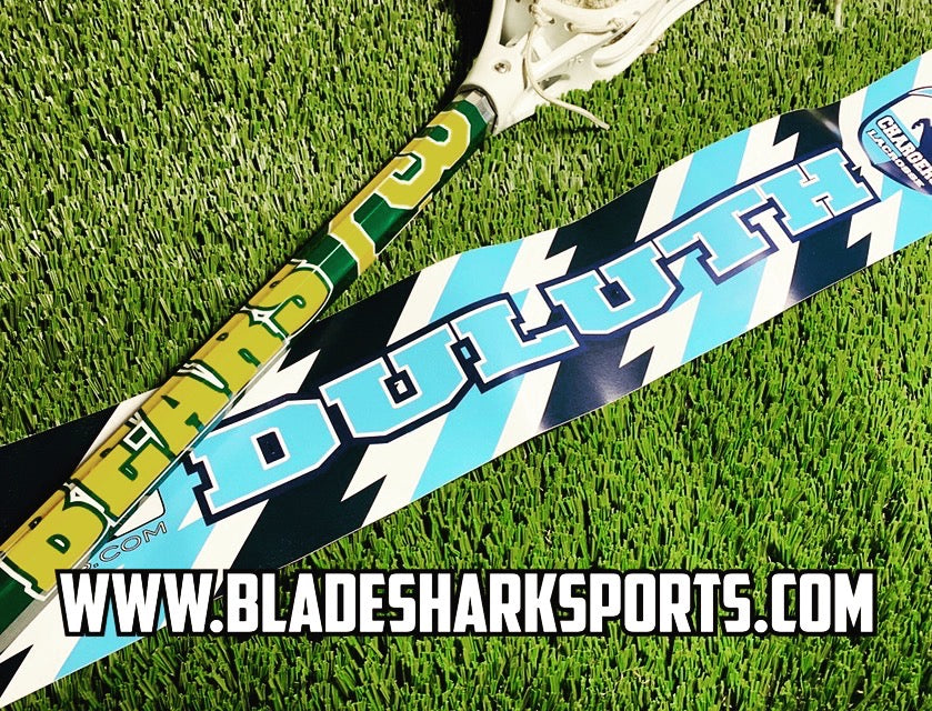 Shop DULUTH CHARGERS Custom Lacrosse Stick Wrap BLADESHARK Sports