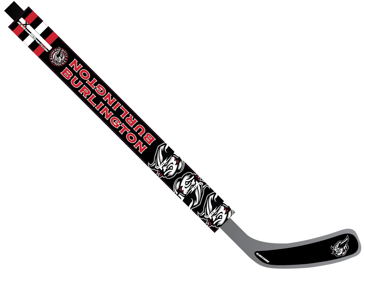 Shop BURLINGTON JR RAIDERS Custom Hockey Stick Wrap BLADESHARK Sports
