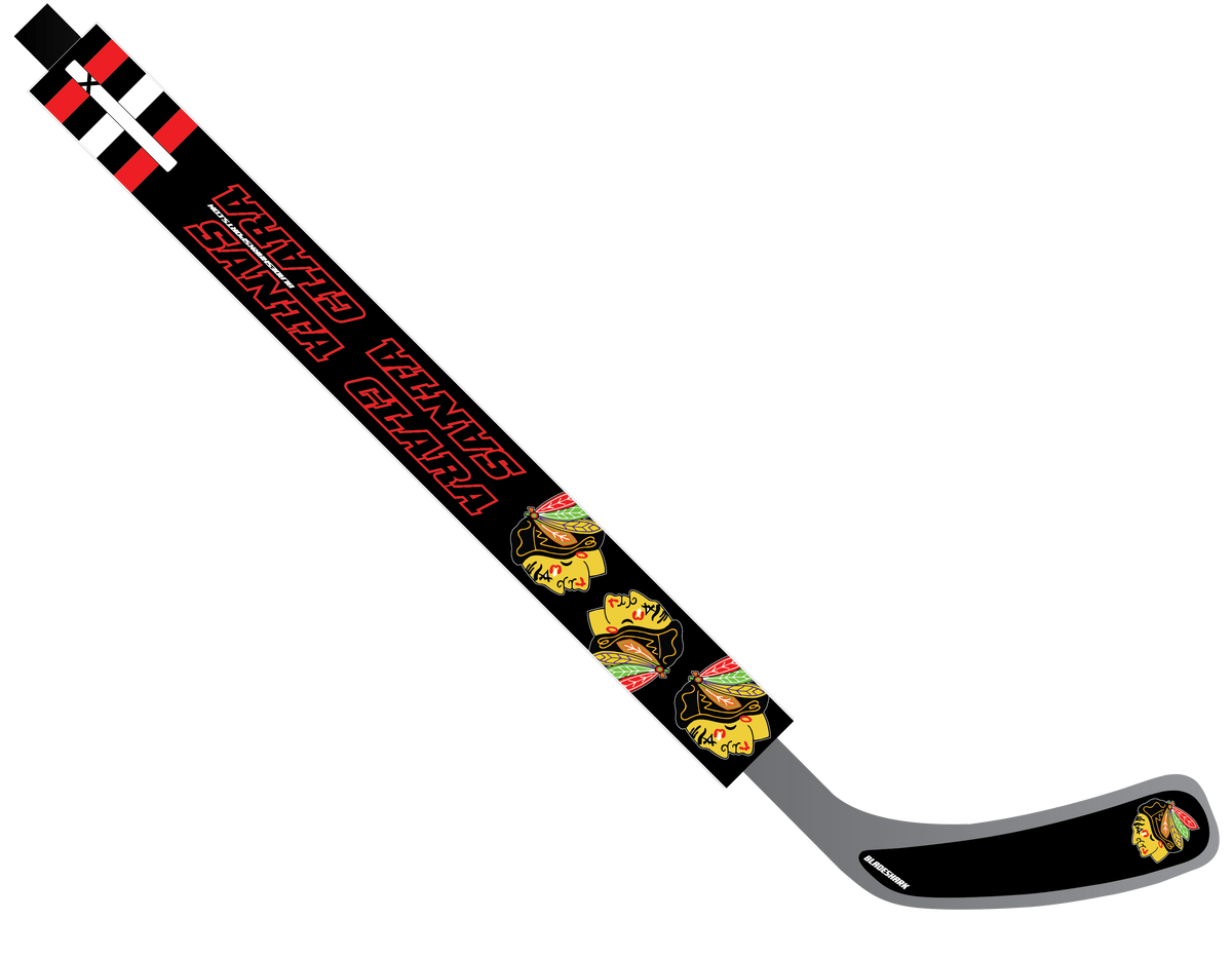 Shop SANTA CLARA BLACKHAWKS Custom Hockey Stick Wrap BLADESHARK Sports