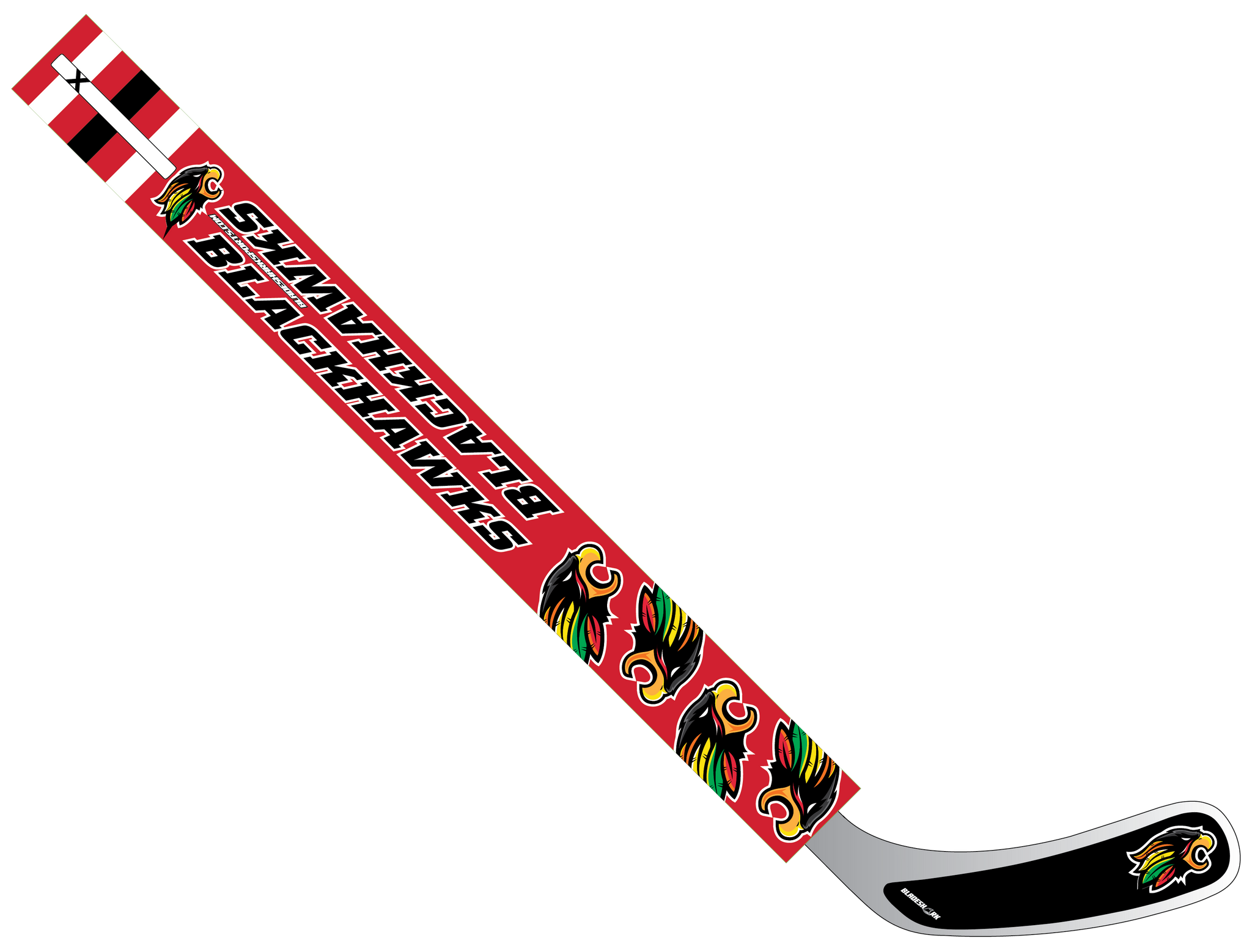 Shop BLACKHAWKS Custom Hockey Stick Wrap| BLADESHARK Sports