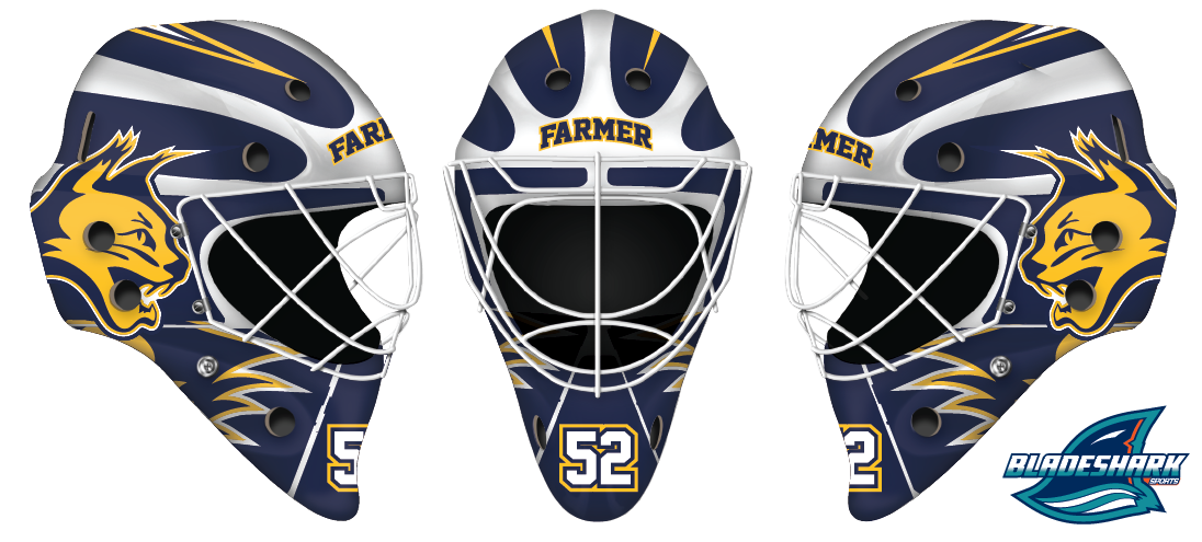 Shop ARIZONA BOBCATS Custom Hockey Goalie Helmet Wrap Kit| BLADESHARK Sports