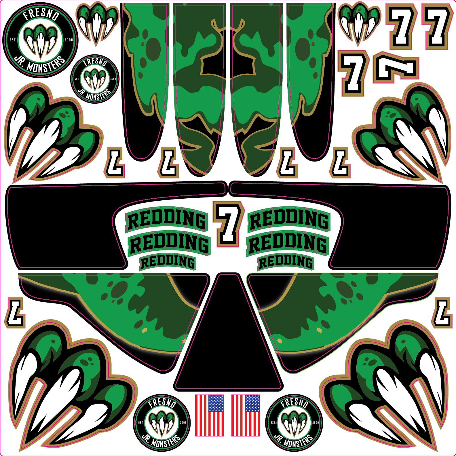 fresno hockey monsters Shop Custom Hockey Goalie Helmet Wrap Kit| BLADESHARK Sports