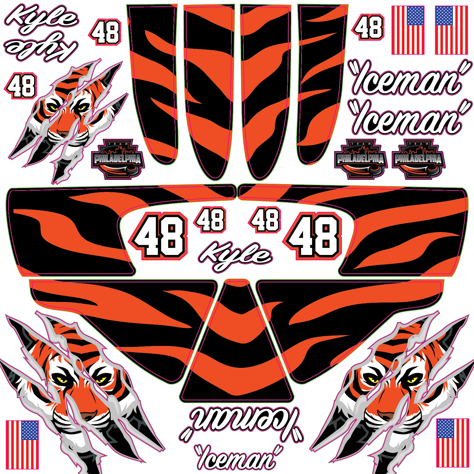 Shop TEAM PHILADELPHIA Custom Hockey Goalie Helmet Wrap Kit