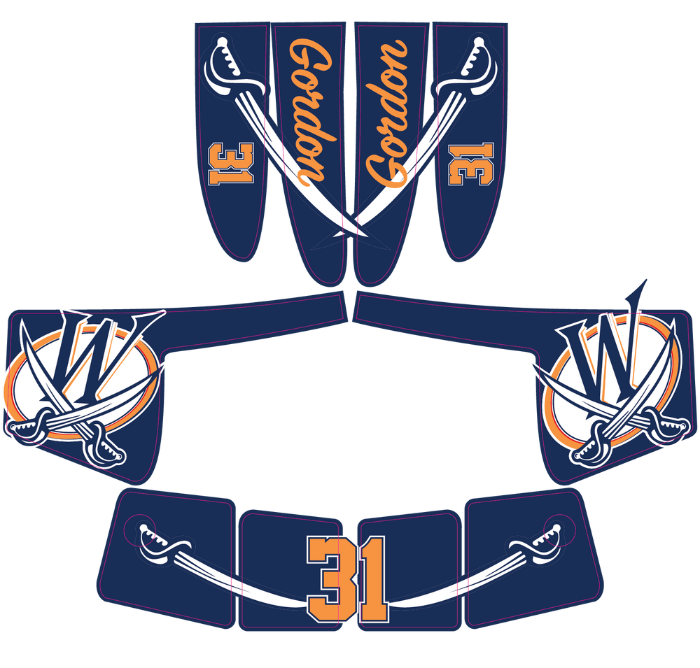 Shop WHEATFIELD BLADES Custom Hockey Goalie Helmet Wrap Kit BLADESHARK