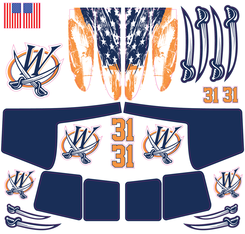 Shop WHEATFIELD BLADES Custom Hockey Goalie Helmet Wrap Kit BLADESHARK