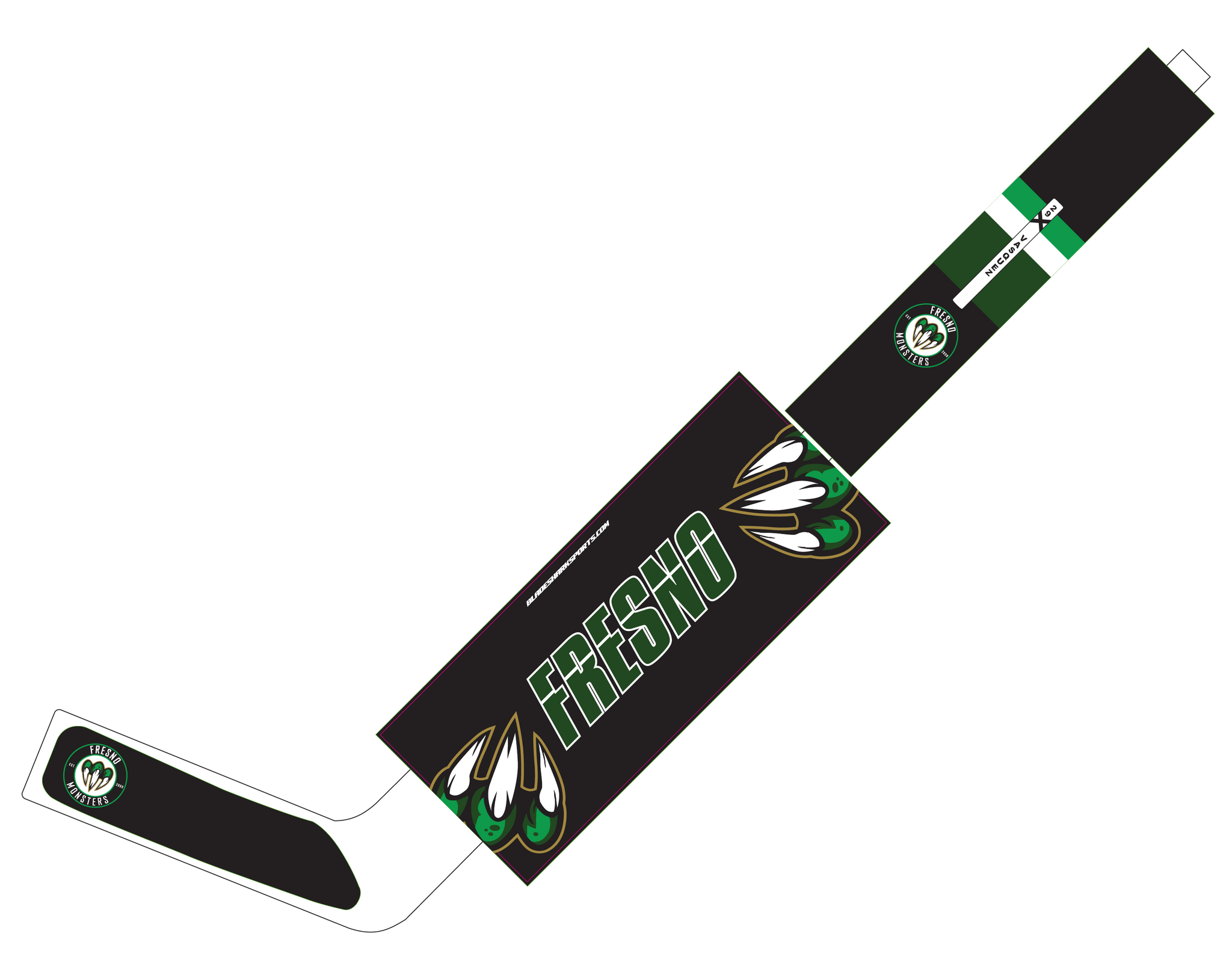 fresno monsters hockey Shop FRESNO JR MONSTERS Custom Hockey Stick Wrap| BLADESHARK Sports