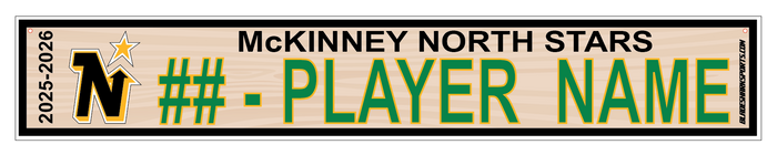 Shop MCKINNEY NORTH STARS Hockey Custom "Locker Room" Nameplate