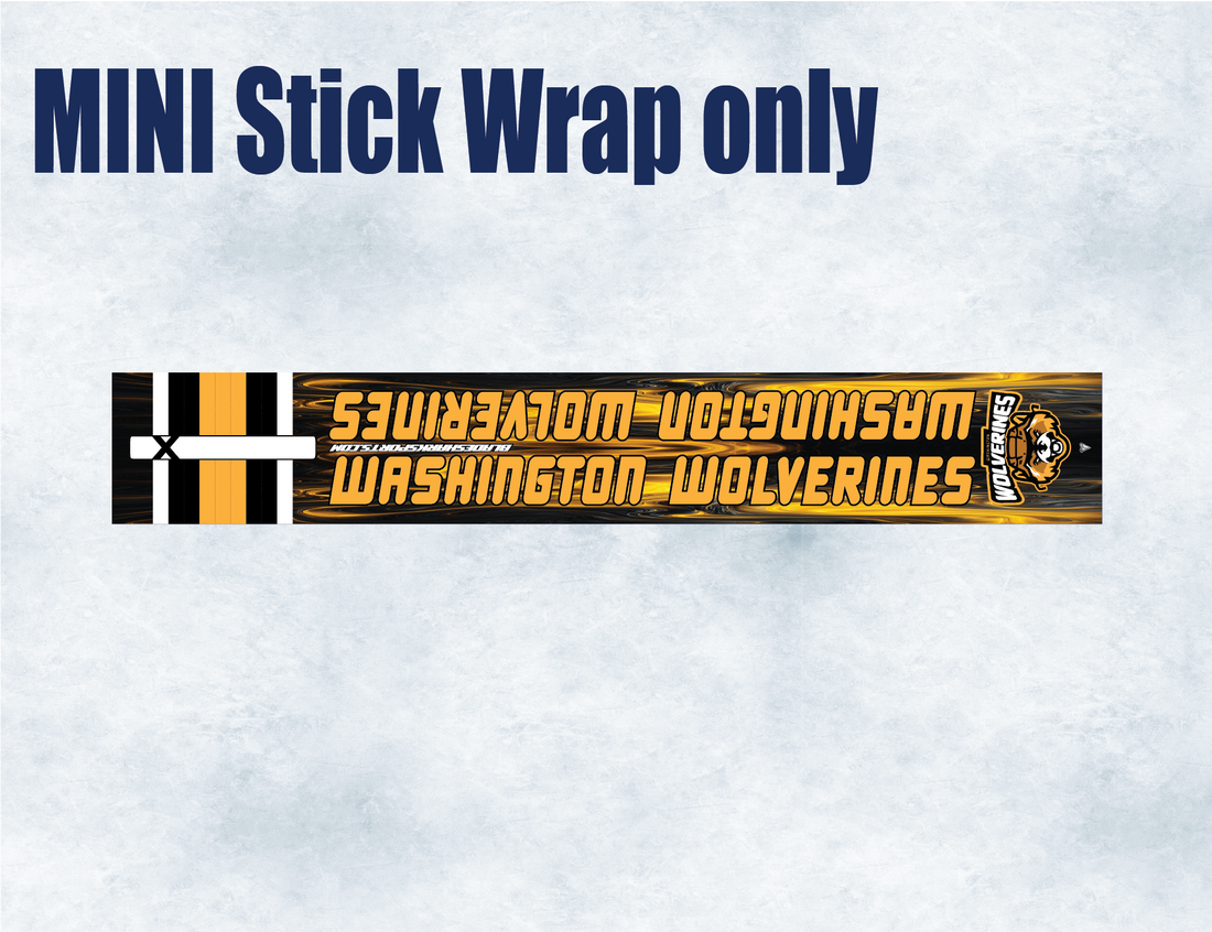 Shop WASHINGTON WOLVERINES Custom MINI Hockey Stick Wrap| BLADESHARK Sports