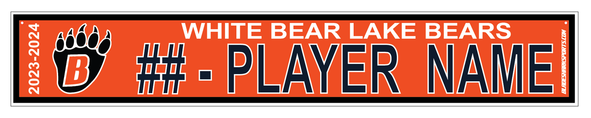 Shop WHITE BEAR LAKE BEARS Hockey Custom "Locker" Room Nameplate