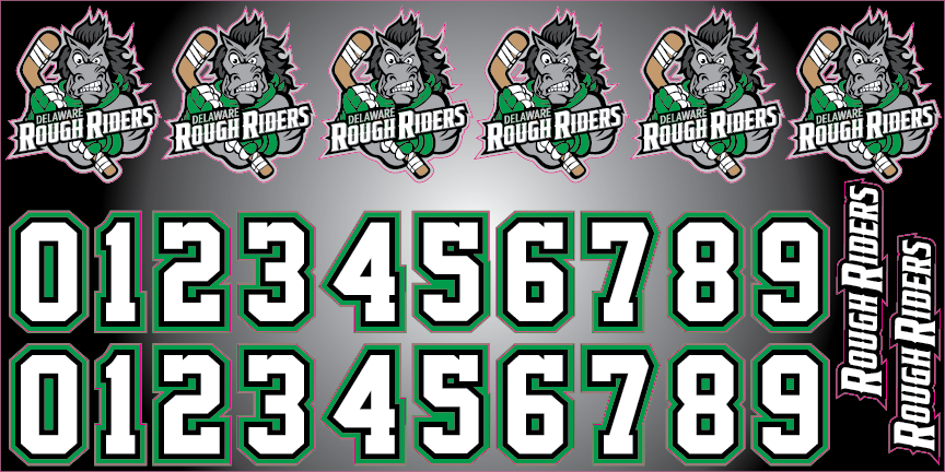 Shop DELAWARE ROUGH RIDERS Hockey Helmet Decals| BLADESHARK Sports