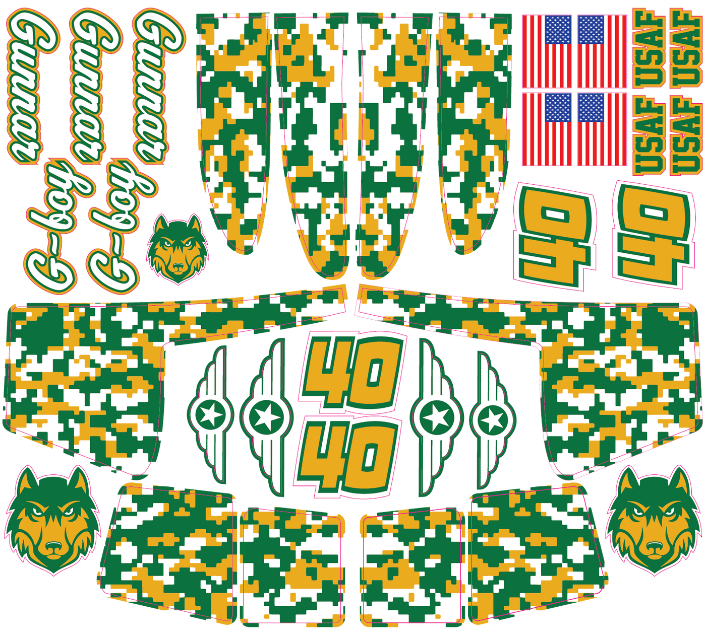 Shop Custom Team Hockey Goalie Helmet Wrap Kit BLADESHARK Sports