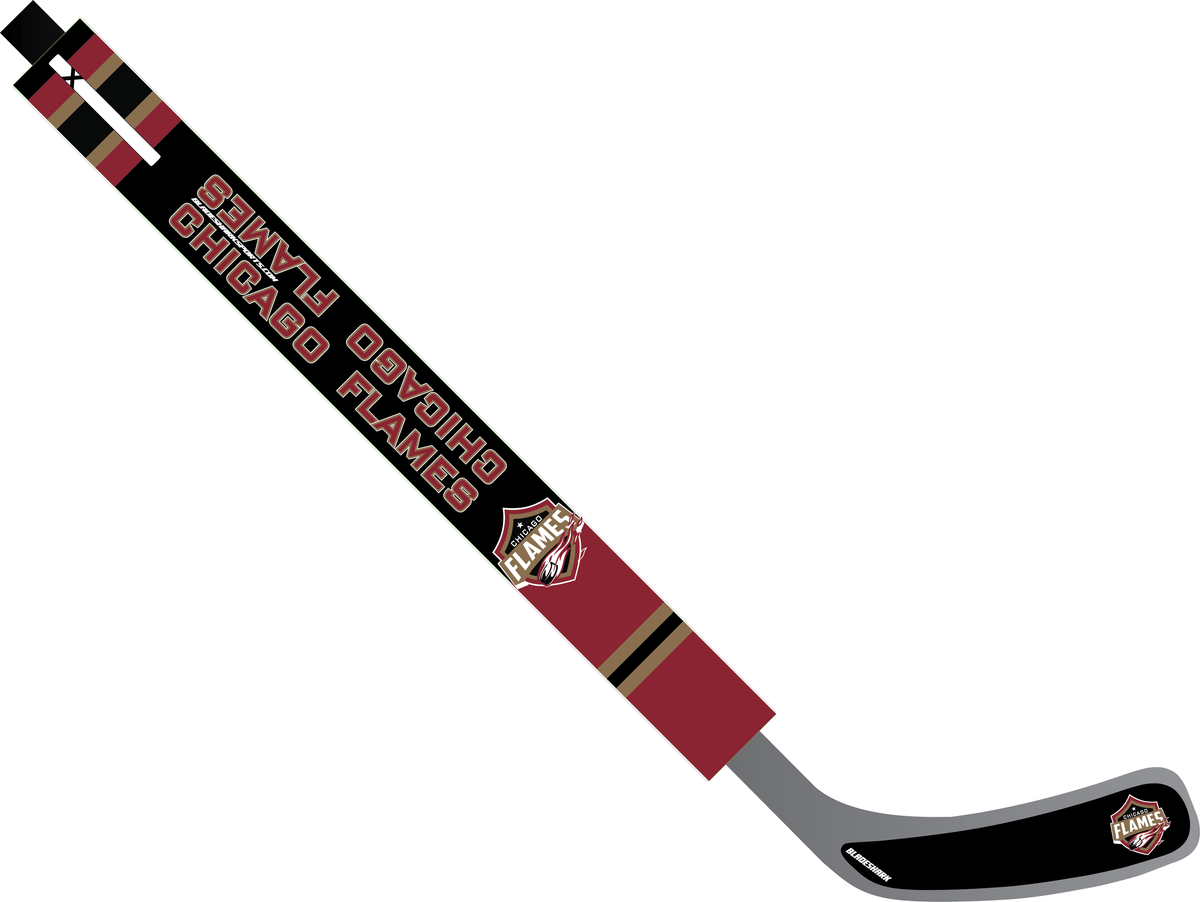 Shop CHICAGO FLAMES Custom Hockey Stick Wrap BLADESHARK Sports