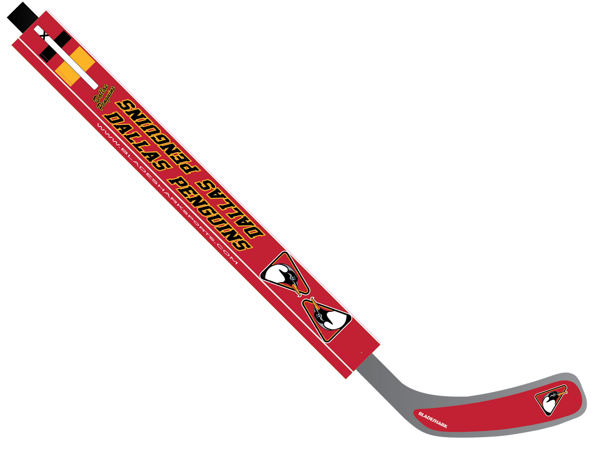 Shop DALLAS PENGUINS Red Custom Hockey Stick Wrap| BLADESHARK Sports